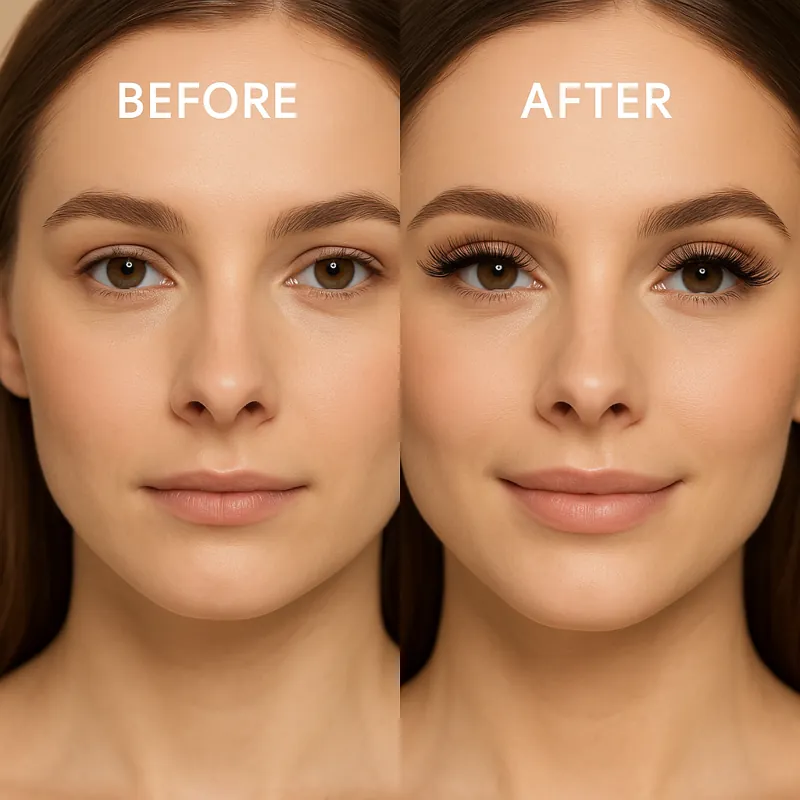 eyelash extensions before and after in Dubai