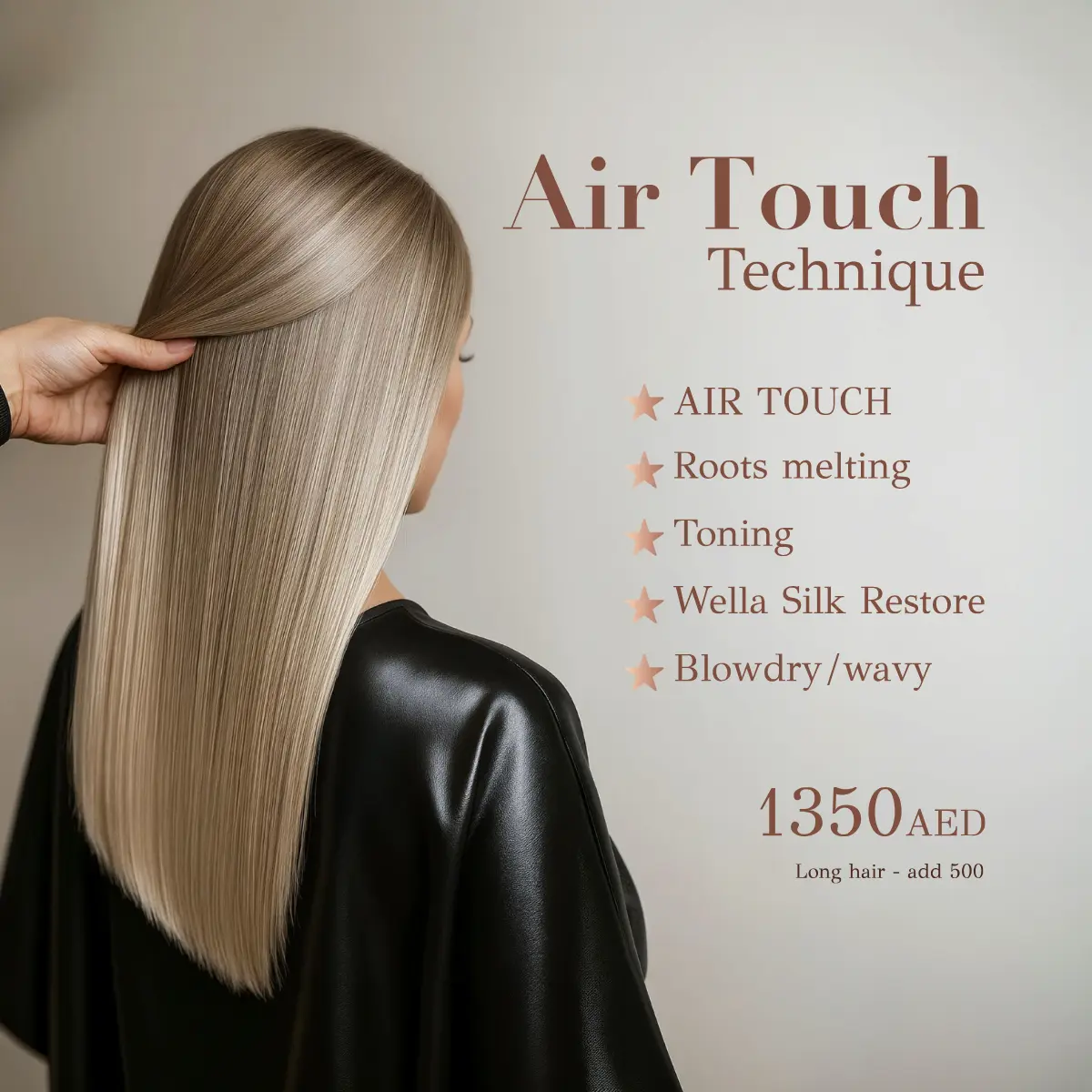 airtouch hair technique dubai miled andos salon 1350 aed
